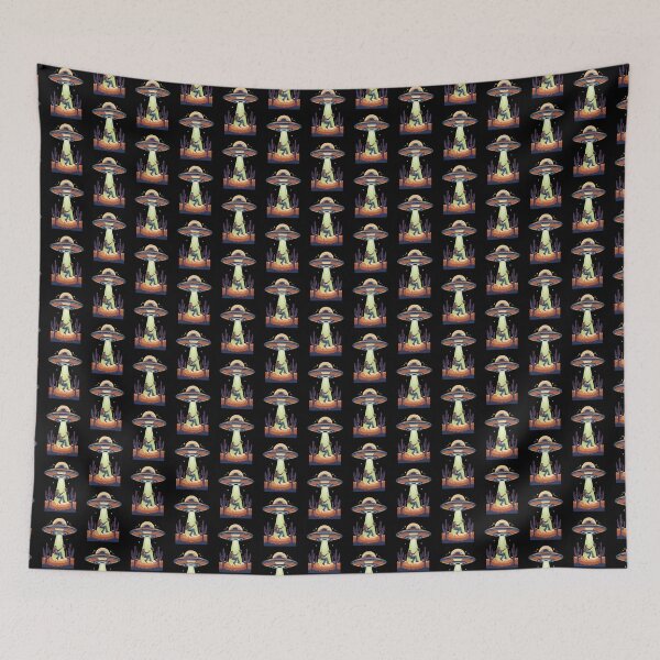 Item preview, Cowboy Alien Abduction UFO Tractor Beam Desert Saguaro Cactus Retro Vintage Western Sci-Fi Flying Saucer Design designed and sold by DarylWelsh2024.