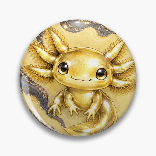 Item preview, Yellow axolotl on anthracite mottling designed and sold by Axokris.