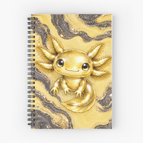 Item preview, Yellow axolotl on anthracite mottling designed and sold by Axokris.