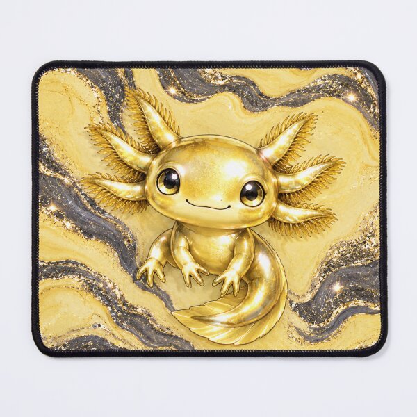Item preview, Yellow axolotl on anthracite mottling designed and sold by Axokris.