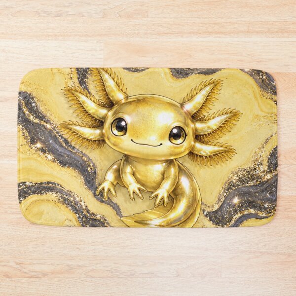 Item preview, Yellow axolotl on anthracite mottling designed and sold by Axokris.