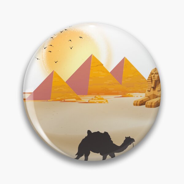 Item preview, Golden Egyptian pyramids & sphinx sunset vector illustration designed and sold by Nashatyoussef.