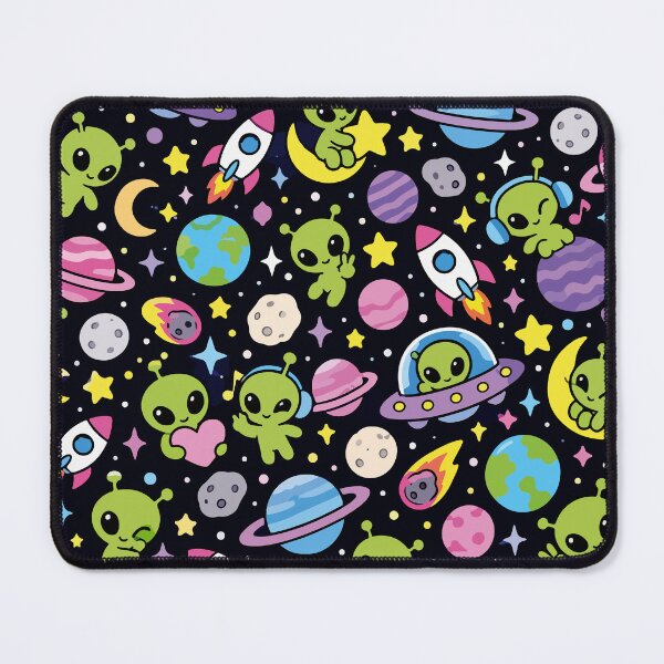 Item preview, Cute Kawaii Aliens – Space Seamless Pattern designed and sold by therockstuff.