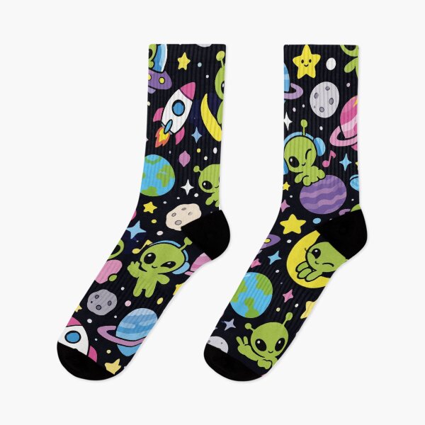 Item preview, Cute Kawaii Aliens – Space Seamless Pattern designed and sold by therockstuff.