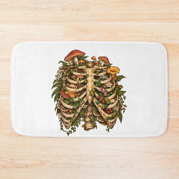 Item preview, Goblincore Mushroom Rib Cage – Botanical Skeleton designed and sold by Neurospicy Trolls.