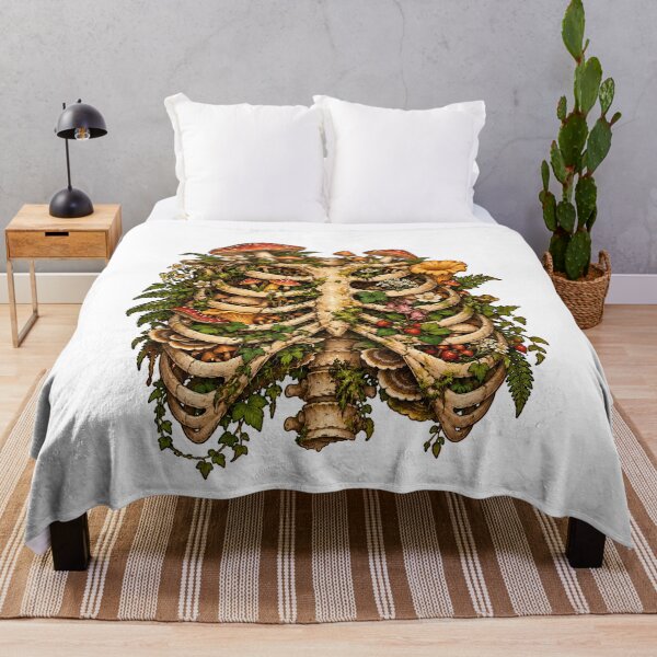 Item preview, Goblincore Mushroom Rib Cage – Botanical Skeleton designed and sold by Neurospicy Trolls.