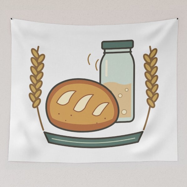 Item preview, Sourdough Loaf, Starter Jar and Golden Wheat designed and sold by EcomGenius.