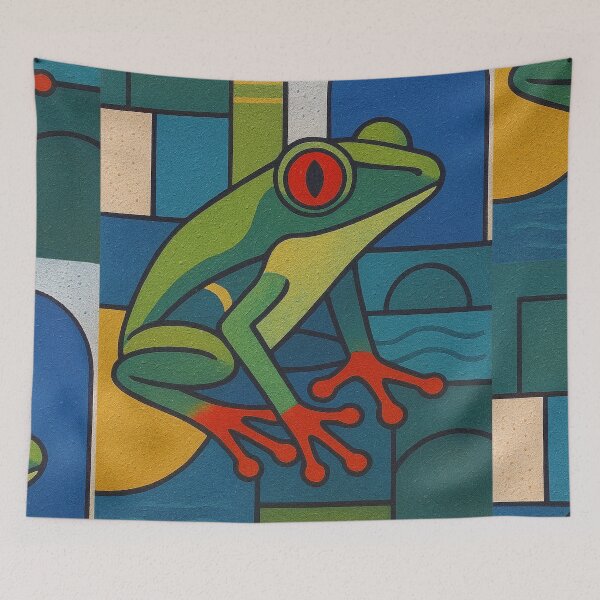 Item preview, Red Eyed Tree Frog Painting – Tropical Rainforest Wildlife Art designed and sold by GalleryKauffeld.
