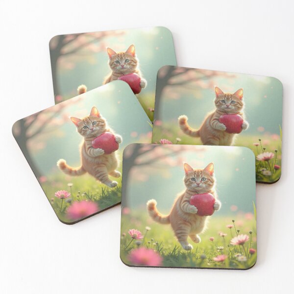 Item preview, Ginger Kitten Carrying a Red Apple designed and sold by NtoikeShop123.