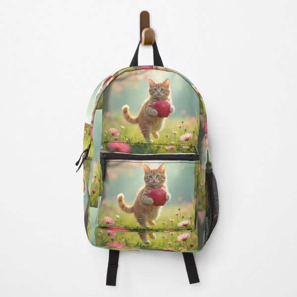 Item preview, Ginger Kitten Carrying a Red Apple designed and sold by NtoikeShop123.