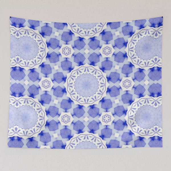 Item preview, Soft Periwinkle Watercolor Mandala Tile Pattern - Tote Bag designed and sold by ArithraStudio.
