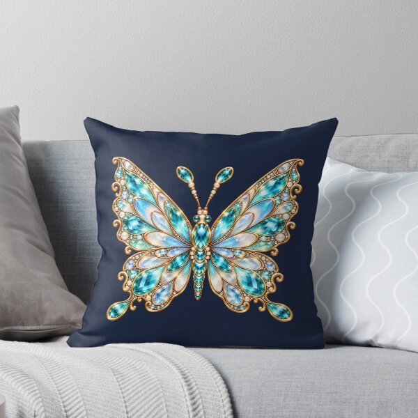 Aperçu de l'œuvre Aquamarine Fantasy Butterfly – Iridescent Crystal Wings créée et vendue par HO•Designs.