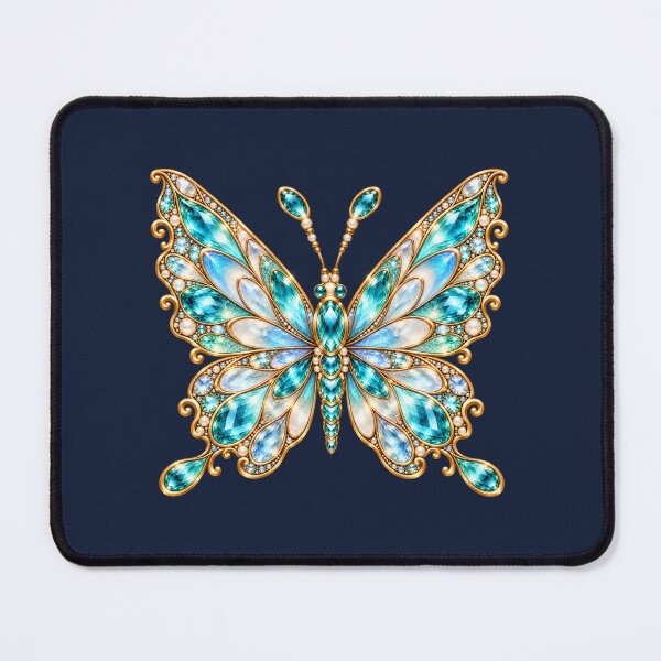 Item preview, Aquamarine Fantasy Butterfly – Iridescent Crystal Wings designed and sold by HO•Designs.
