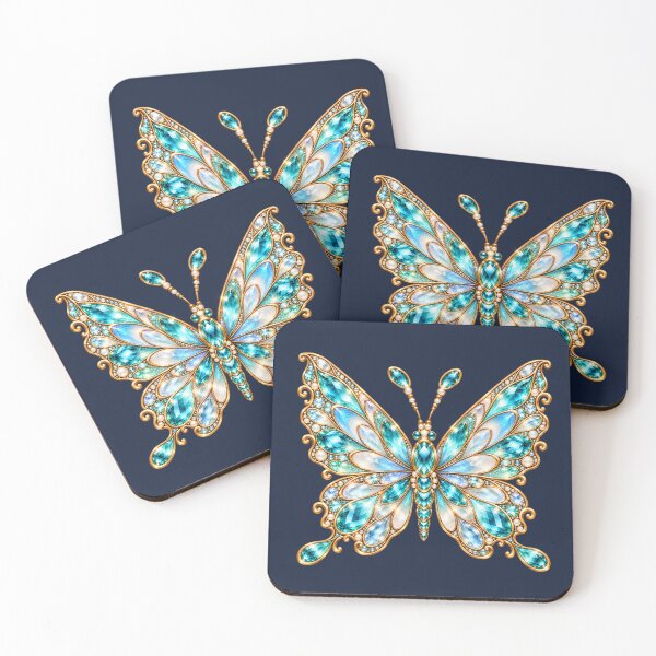 Item preview, Aquamarine Fantasy Butterfly – Iridescent Crystal Wings designed and sold by HO•Designs.
