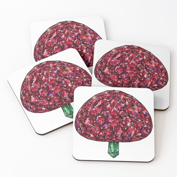 Item preview, Mushroom Crystal Sticker - Red Ruby Cap With Emerald Green Stem designed and sold by Crystal Critters .