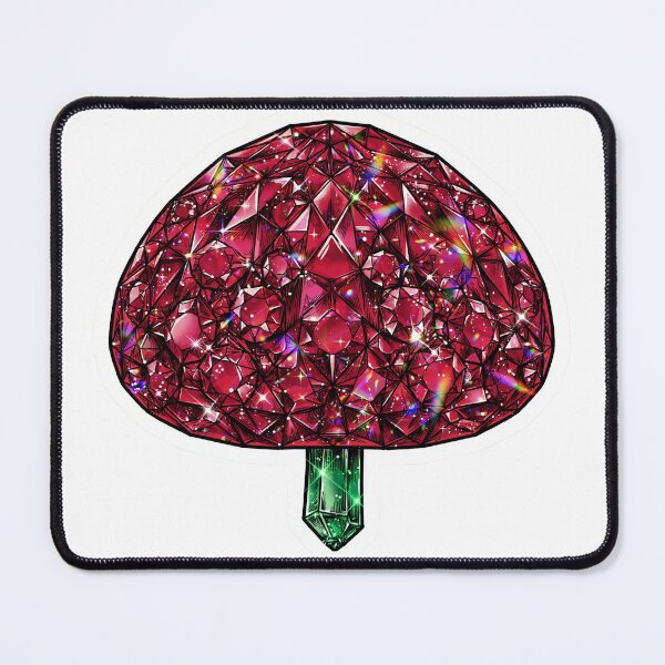 Item preview, Mushroom Crystal Sticker - Red Ruby Cap With Emerald Green Stem designed and sold by Crystal Critters .