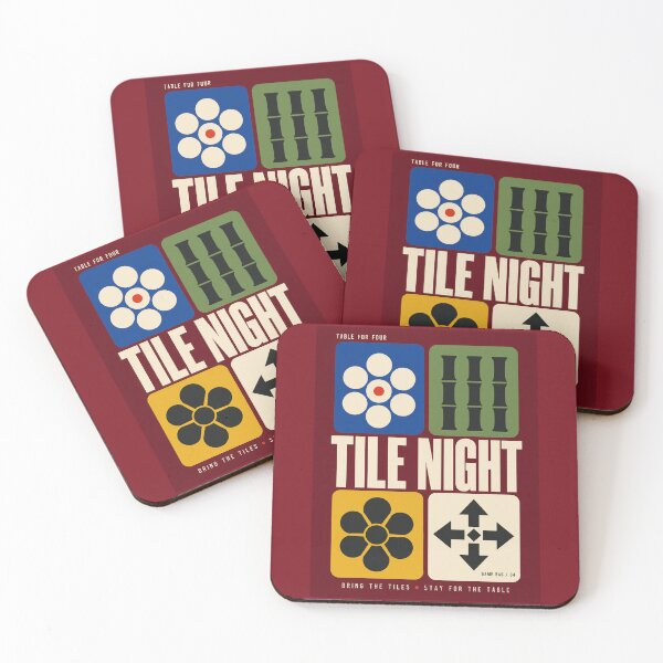 Item preview, Tile Night 04 – Mahjong Game Night Tote Bag designed and sold by astersgraphics.