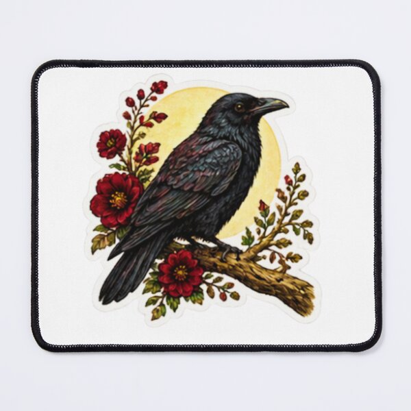 Item preview, Gothic Cottagecore Raven Sticker Witchcore Halloween Botanical Moon designed and sold by Jansan-23.