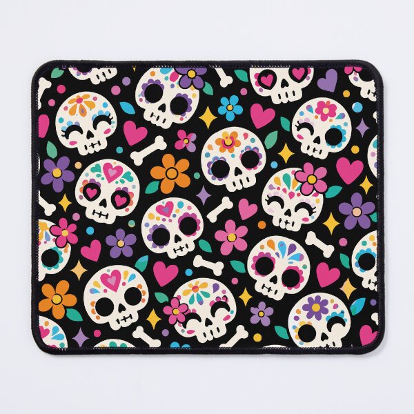 Item preview, Colorful Sugar Skulls – Cute Day of the Dead Pattern designed and sold by therockstuff.