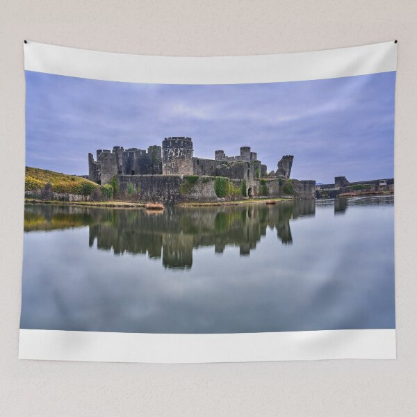 Item preview, Caerphilly Castle and reflection at sunrise designed and sold by VnGphoto.