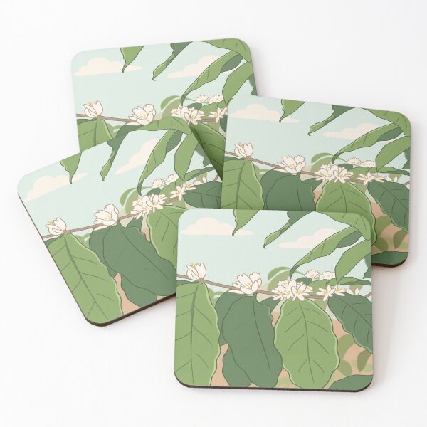 Item preview, Flower coffee plant leaves botanical art  designed and sold by Bywithrose instant studio.