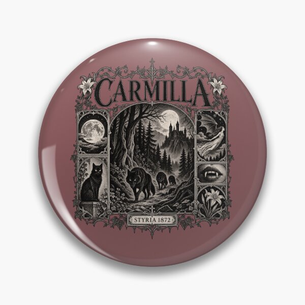 Item preview, Carmilla Gothic Vampire Book Lover designed and sold by POD DYNASTY | Original Print On Demand T-Shirt Graphics.