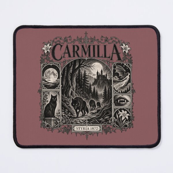 Item preview, Carmilla Gothic Vampire Book Lover designed and sold by POD DYNASTY | Original Print On Demand T-Shirt Graphics.