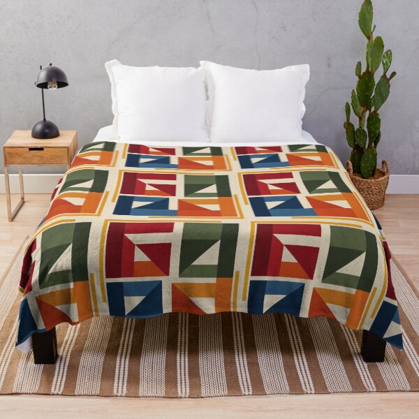 Item preview, Modern Quilt Block – Geometric Textile Throw Pillow designed and sold by astersgraphics.