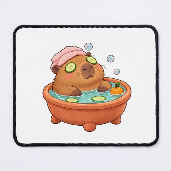 Item preview, Cute Capybara Spa Day Bubble Bath designed and sold by sasaPRO.