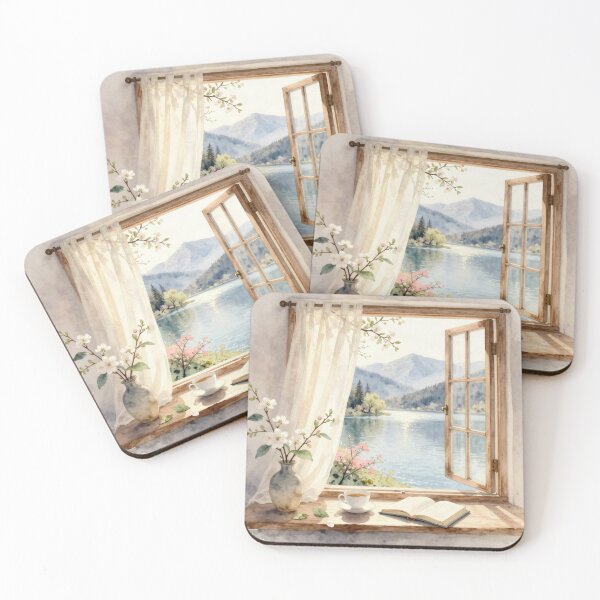 Item preview, Peaceful Lake View Through an Open Window designed and sold by ZYVARENNE.