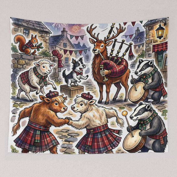 Artikelvorschau, Schottischer Dorf-Hogmanay-Ceilidh-Tanz entworfen und verkauft von Sybille-Yates.