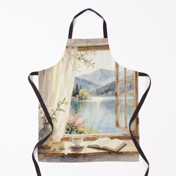 Item preview, Peaceful Lake View Through an Open Window designed and sold by ZYVARENNE.