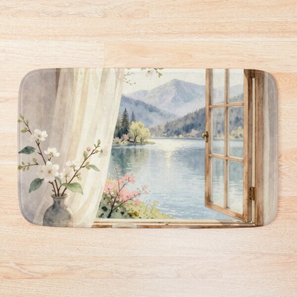 Item preview, Peaceful Lake View Through an Open Window designed and sold by ZYVARENNE.