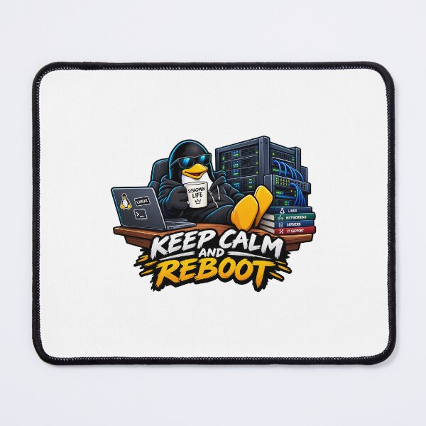 Item preview, Keep Calm and Reboot – Funny Sysadmin Design designed and sold by TBillMAG — Retro Tech & IT Humor.