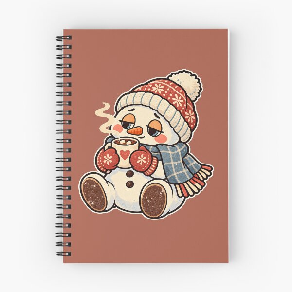 Item preview, Cute Retro Snowman Drinking Hot Cocoa in Winter designed and sold by Glottopia.