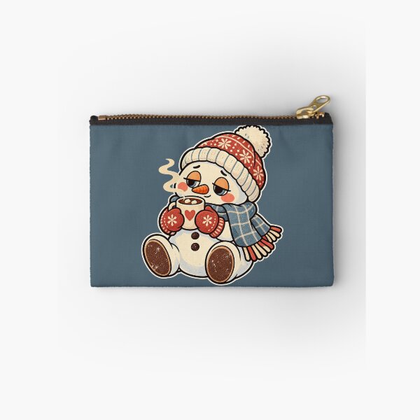 Item preview, Cute Retro Snowman Drinking Hot Cocoa in Winter designed and sold by Glottopia.