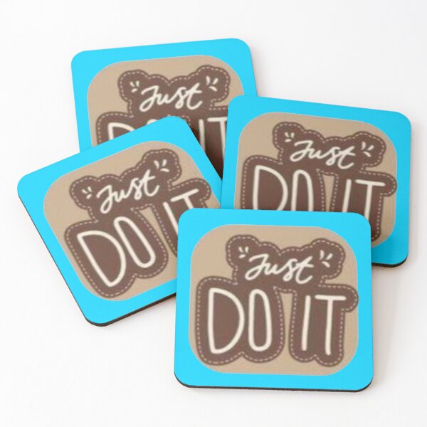Item preview, Just Do It Brown Aesthetic Quote - Cozy Stitched Patch Sticker designed and sold by Nicolae-SCROCIOB-Shop.