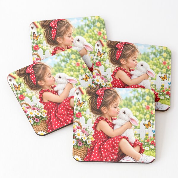 Item preview, Little gurl with white bunny designed and sold by urbanshop7.