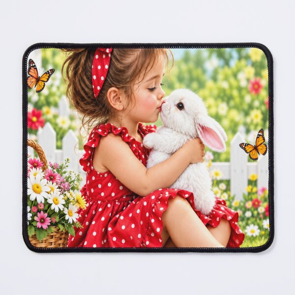 Item preview, Little gurl with white bunny designed and sold by urbanshop7.