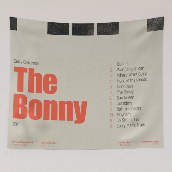 Item preview, Gerry Cinnamon The Bonny Original Custom Vintage Music Band Tee Unique Poster Wall Art designed and sold by Cool Robot Bro..