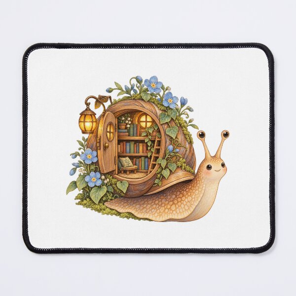 Item preview, Whimsical Snail Shell Library with Flowers designed and sold by sasaPRO.