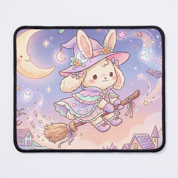 Item preview, Cute Halloween Bunny Witch | Whimsical Kawaii Halloween Illustration designed and sold by Moonlily Tavern.