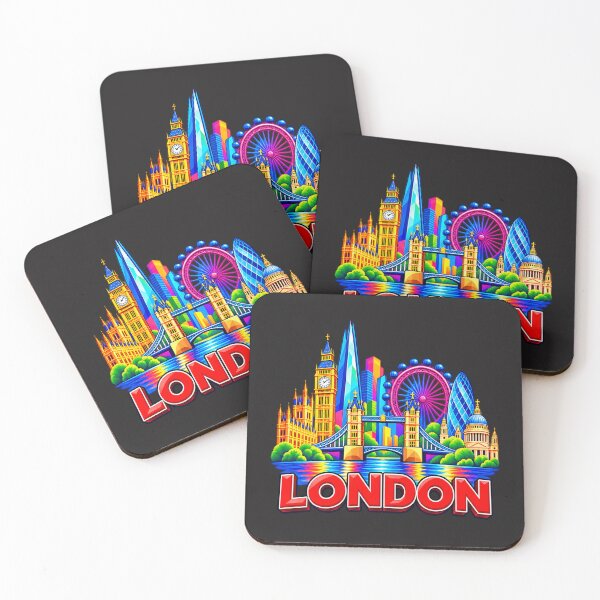 Item preview, London Colorful Pop Art Skyline Travel Design designed and sold by MetaModel Editions.