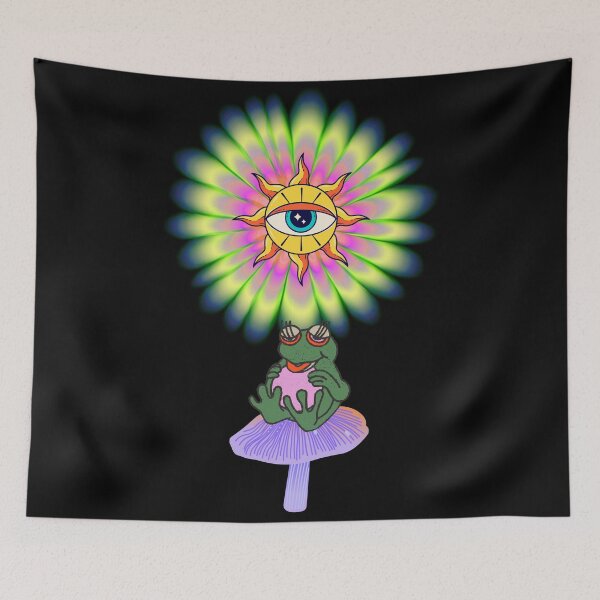 Aperçu de l'œuvre Psychedelic Eye & Frog créée et vendue par lovewhatyoudo.