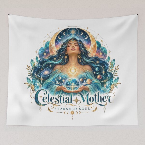 Item preview, Celestial Mother Starseed Soul Cosmic Goddess designed and sold by Alcyone-Blue.