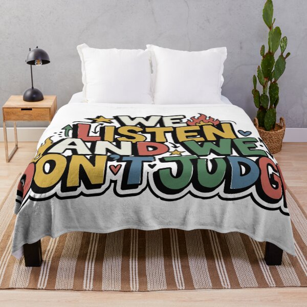 Item preview, we listen and we dont judge designed and sold by Trippin-Tito's.