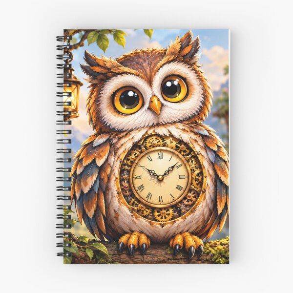 Item preview, Cute owl with vintage clock designed and sold by urbanshop7.