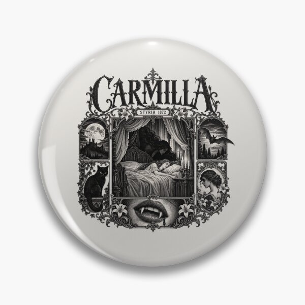 Artikelvorschau, Carmilla Styria 1872 Gotische Vampirkunst entworfen und verkauft von POD DYNASTY | Original Print On Demand T-Shirt Graphics.