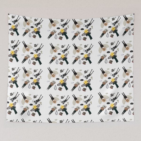 Item preview, Surrealist Collage Pattern - Vintage Butterfly TV Camera Angel Pattern designed and sold by The Lady Goblin's Goods.