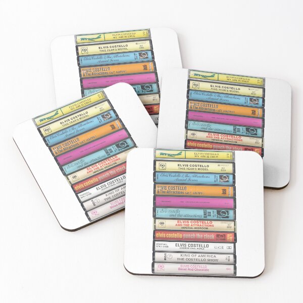 Item preview, Elvis Costello - Studio Albums - Vintage Cassette Print designed and sold by Mr Mustard Prints.